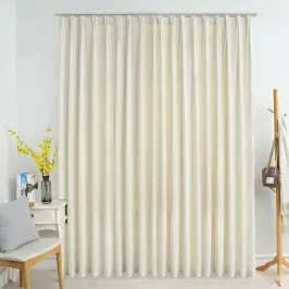 Gaismu Necaurlaidīgs Aizkars Ar Āķiem, 290X245 Cm, Bēšs Samts Vidaxl