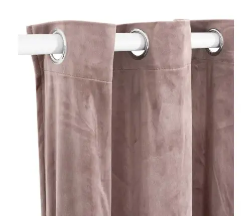 Naktinė Užuolaida Su Žiedais, Rožinė, 290X245cm Aksomas