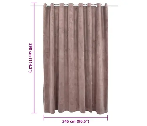 Naktinė Užuolaida Su Žiedais, Rožinė, 290X245cm Aksomas