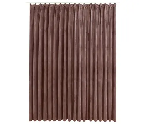 Gaismu Necaurlaidīgs Aizkars Ar Āķiem, 290X245 Cm, Rozā Samts Vidaxl