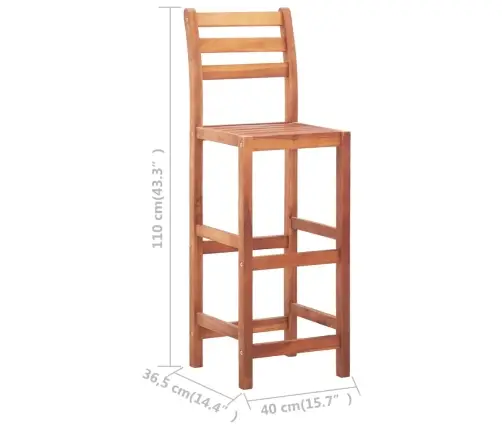 Baro Kėdės, 4 Vnt., Akacijos Medienos Masyvas