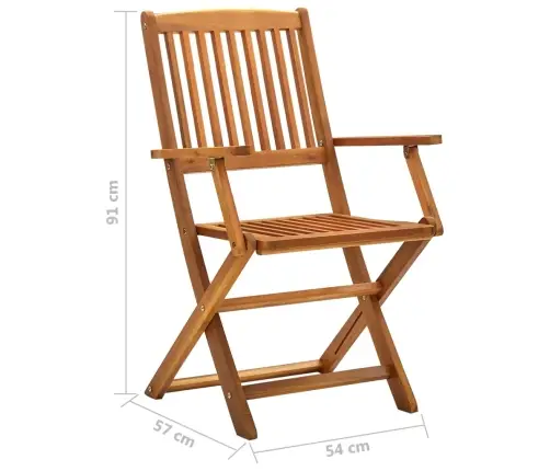 Sulankstomos Lauko Kėdės, 2Vnt., Akacijos Medienos Masyvas