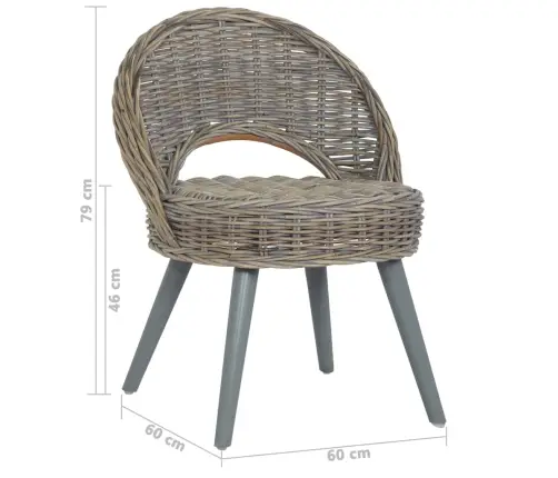 Atpūtas Krēsls, Kubu Rotangpalma, Pelēks Vidaxl