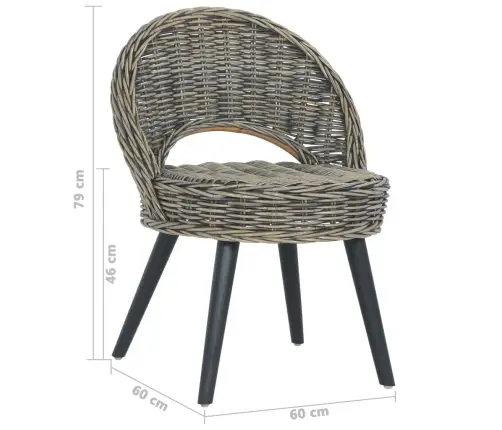 Krėslas, Juodos Spalvos, Kubu Ratanas