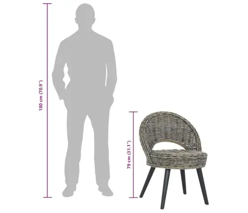 Krėslas, Juodos Spalvos, Kubu Ratanas