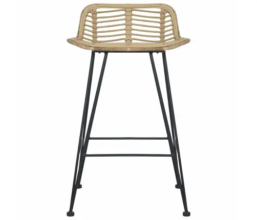 Baro Kėdės, 2 Vnt., Natūralios Spalvos, Ratanas