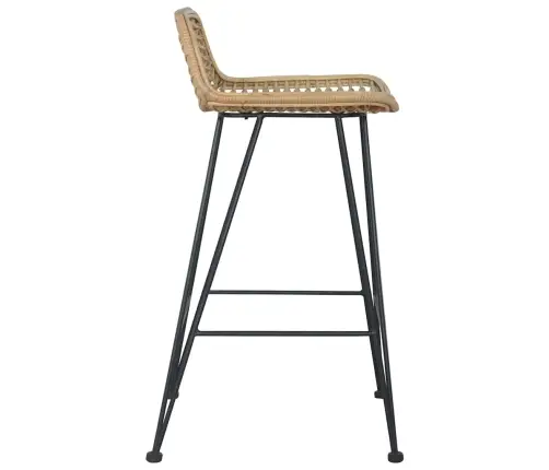 Baro Kėdės, 2 Vnt., Natūralios Spalvos, Ratanas