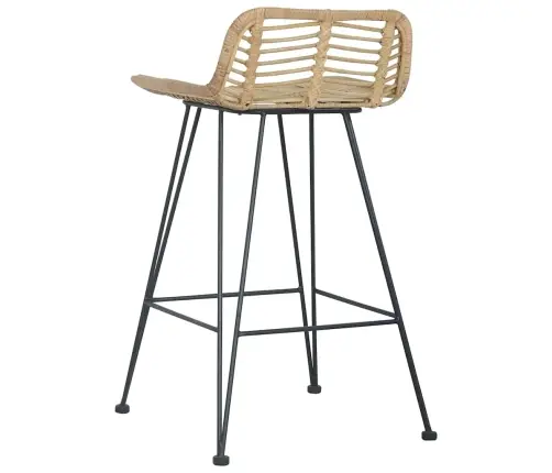 Baro Kėdės, 2 Vnt., Natūralios Spalvos, Ratanas