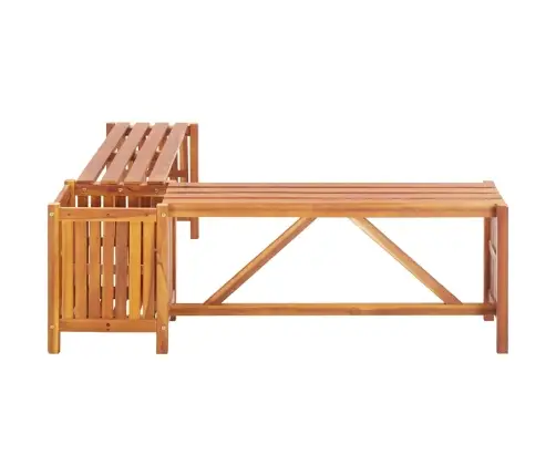 Kampinis Sodo Suoliukas Su Vazonu, 117X117X40cm Akacija Kampinis Sodo Suoliukas Su Vazonu, 117X117X40cm Akacija