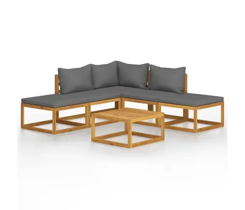 6-Daļīgs Dārza Atpūtas Mēbeļu Komplekts Ar Matračiem, Akācija Vidaxl