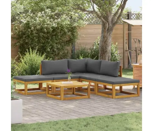 6-Daļīgs Dārza Atpūtas Mēbeļu Komplekts Ar Matračiem, Akācija Vidaxl