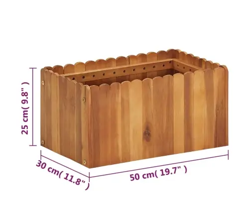 Augstā Puķu Kaste, 50X30X25 Cm, Akācijas Masīvkoks Vidaxl