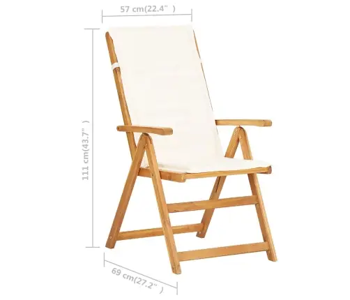 Atgāžami Dārza Krēsli, 2 Gab., Brūns Akācijas Masīvkoks Vidaxl