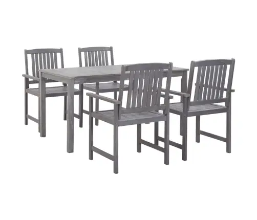 5-Osaline Aiamööblikomplekt, Hall, Akaatsiapuit