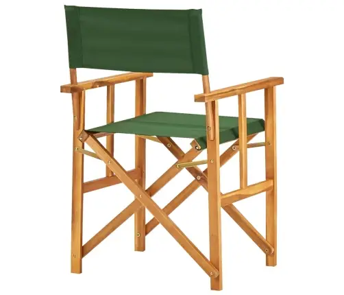 Režisora Krēsli, 2 Gab., Zaļi, Akācijas Masīvkoks Vidaxl