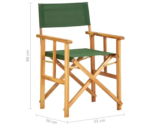 Režisora Krēsli, 2 Gab., Zaļi, Akācijas Masīvkoks Vidaxl