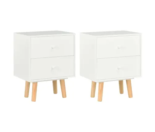 Öökapid 2 Tk, Valge 40 X 30 X 50 cm Männipuit