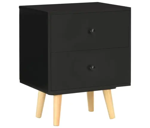 Naktsskapīši, 2 Gb., 40X30X50 Cm, Melni, Priedes Masīvkoks Vidaxl Naktsskapīši, 2 Gb., 40X30X50 Cm, Melni, Priedes Masīvkoks Vidaxl