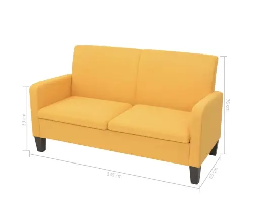 2-Osaline Diivanikomplekt, Kangas, Kollane