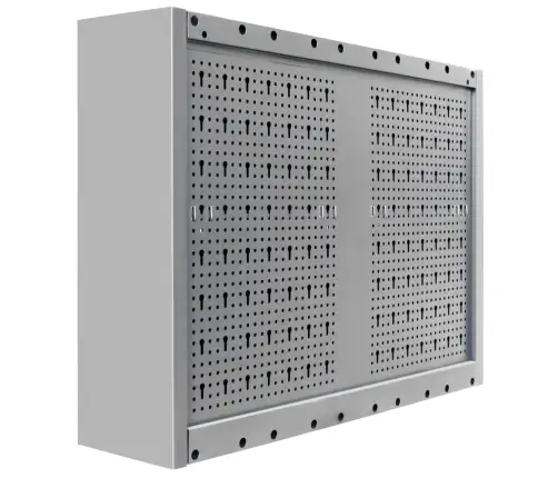 Sienas Instrumentu Skapis, Melns Un Pelēks Metāls Vidaxl