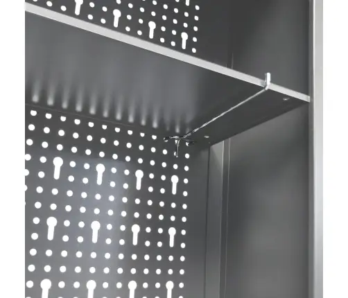 Sienas Instrumentu Skapis, Melns Un Pelēks Metāls Vidaxl