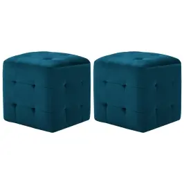 Pufi, 2 Gab., Zili, 30X30X30 Cm, Samts Vidaxl
