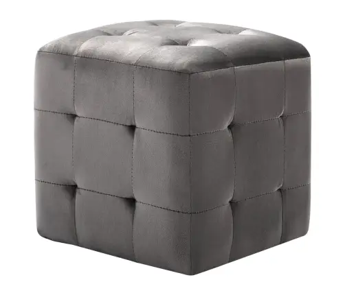 Pufi, 2 Gab., Pelēki, 30X30X30 Cm, Samts Vidaxl