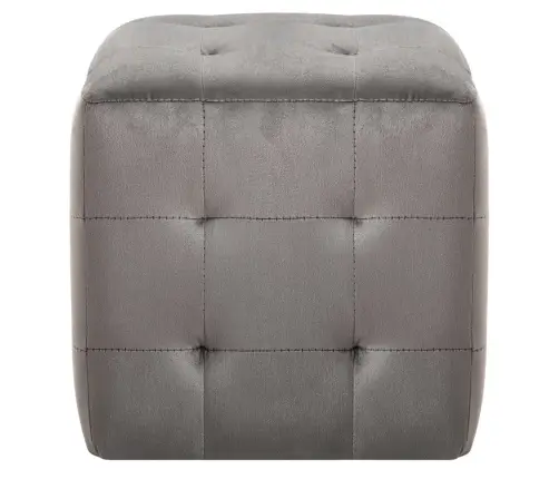Pufi, 2 Gab., Pelēki, 30X30X30 Cm, Samts Vidaxl