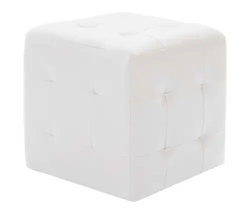 Pufi, 2 Gab., Balti, 30X30X30 Cm, Mākslīgā Āda Vidaxl