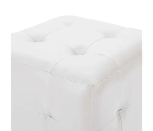 Pufi, 2 Gab., Balti, 30X30X30 Cm, Mākslīgā Āda Vidaxl