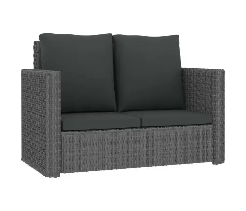 2-Daļīgs Dārza Atpūtas Mēbeļu Komplekts Ar Matračiem, Pelēks Pe Vidaxl