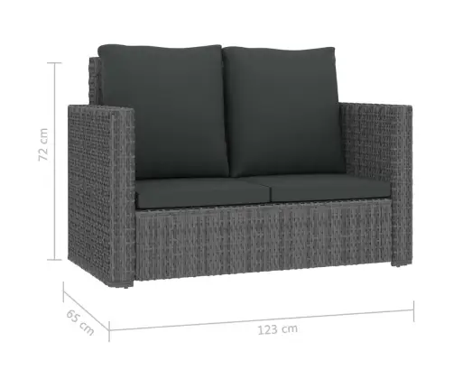 2-Daļīgs Dārza Atpūtas Mēbeļu Komplekts Ar Matračiem, Pelēks Pe Vidaxl