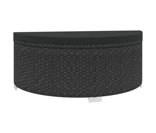 8-Osaline Aiamööblikomplekt Patjadega, Polürotang, Must