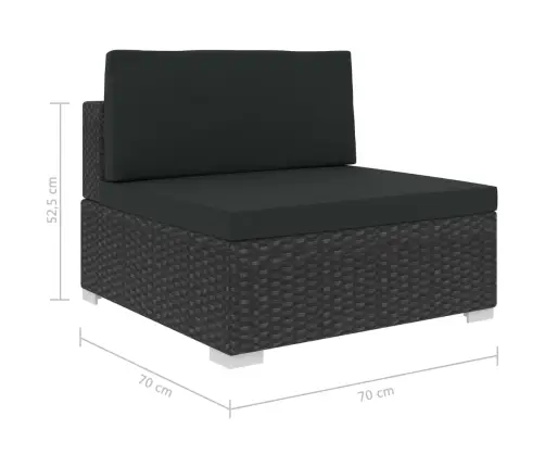 6-Daļīgs Dārza Atpūtas Mēbeļu Komplekts Ar Matračiem, Melns, Pe Vidaxl