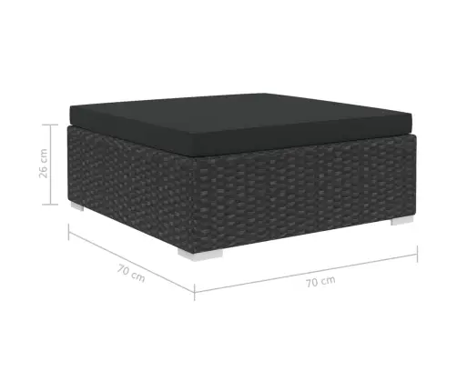 12-Daļīgs Dārza Atpūtas Mēbeļu Komplekts Ar Matračiem, Melns Pe Vidaxl