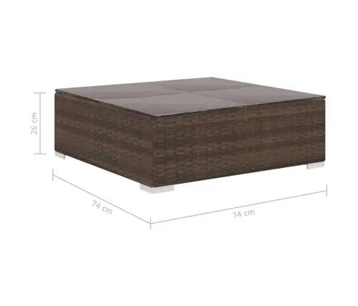 8-Osaline Aiamööblikomplekt Patjadega, Polürotang, Pruun