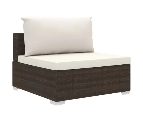 8-Osaline Aiamööblikomplekt Patjadega, Polürotang, Pruun