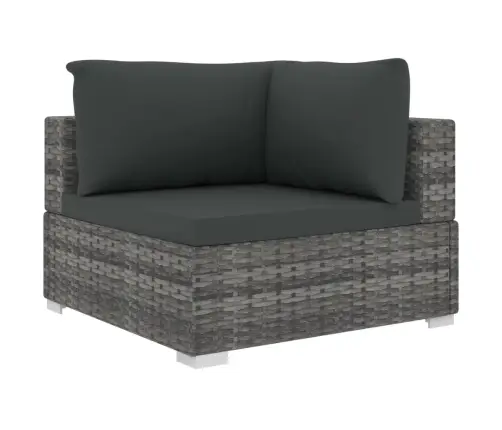 5-Osaline Aiamööblikomplekt Patjadega, Polürotang, Hall