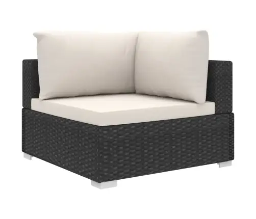 Sodo Baldų Komplektas Su Pagalvėmis, 9D., Juodas, Poliratanas