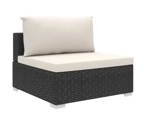 Sodo Baldų Komplektas Su Pagalvėmis, 9D., Juodas, Poliratanas