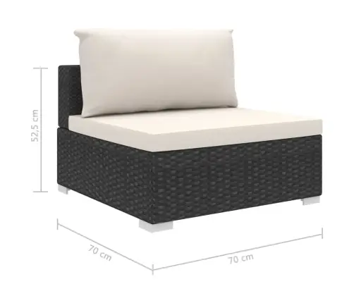 Sodo Baldų Komplektas Su Pagalvėmis, 9D., Juodas, Poliratanas