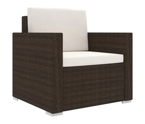 11-Daļīgs Dārza Atpūtas Mēbeļu Komplekts Ar Matračiem, Brūns Pe Vidaxl