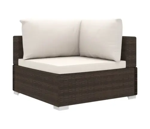 11-Daļīgs Dārza Atpūtas Mēbeļu Komplekts Ar Matračiem, Brūns Pe Vidaxl