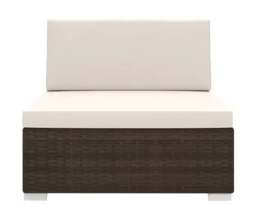 Vidējā Sēdvieta Ar Spilveniem, 1 Gab., Pe Rotangpalma, Brūna Vidaxl