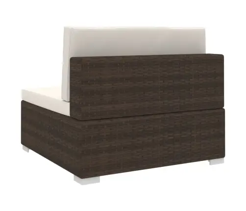 Vidējā Sēdvieta Ar Spilveniem, 1 Gab., Pe Rotangpalma, Brūna Vidaxl