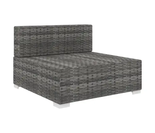 Vidējā Sēdvieta Ar Spilveniem, 1 Gab., Pelēka Pe Rotangpalma Vidaxl