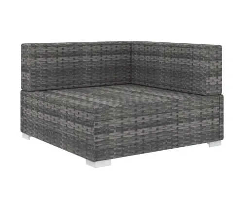 Stūra Krēsls Ar Spilveniem, 1 Gab., Pelēka Pe Rotangpalma Vidaxl