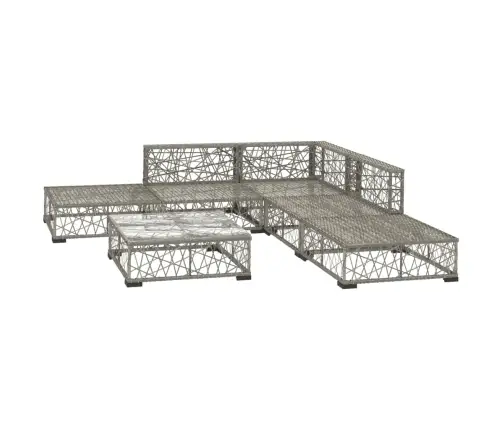 6-Daļīgs Dārza Atpūtas Mēbeļu Komplekts Ar Matračiem, Pelēks Pe Vidaxl