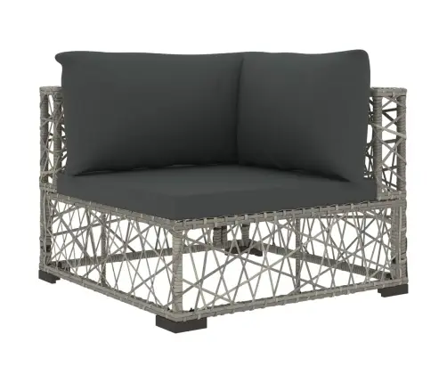 6-Daļīgs Dārza Atpūtas Mēbeļu Komplekts Ar Matračiem, Pelēks Pe Vidaxl