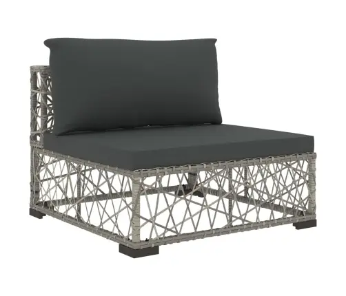 6-Daļīgs Dārza Atpūtas Mēbeļu Komplekts Ar Matračiem, Pelēks Pe Vidaxl